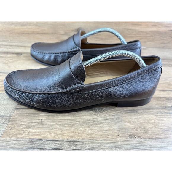 Trenery Size 43|9.5-10 Mens Black Leather Loafer Slip On Driving Moccasi… - Picture 4 of 8